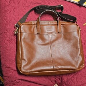 Fossil leather briefcase
